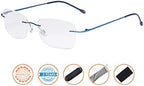 CessBlu Rimless Reading Glasses Design Readers for Women Men