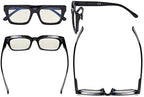 Eyekepper Ladies Computer Glasses - Blue Light Filter Readers Women- UV420 Protection Oversized Square Design Eyeglasses