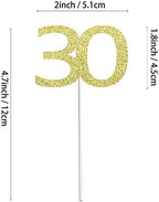 Sumerk 24PCS 30 Cupcake toppers Gold Glitter 30th Birthday Cupcake Picks Anniversary Party Decorations