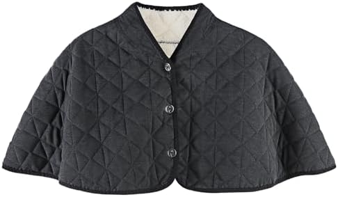 SIQITECHNO Womens Thermal Fleece Shoulder Shawl Cape Thickened Wool Neck Shoulder Back Warmer Wrap Pad Wheelchair Care Jacket Coat