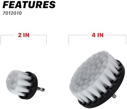 Maxshine 2" & 4" Universal 2-Piece Soft Leather Drill Brush Attachment Set – Professional Detailing for Leather, Fabric, Delicate Carpets & Convertible Tops – Gentle Cleaning Tool