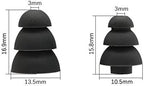 Silicone Replacement Ear Buds Tips, 20 Pcs, Black (Triple Flange)