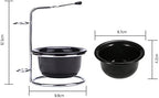 luzen Stainless Steel Shaving Bowl and Brush Stand, Professional 2 in 1 Shaving Stand Bowl Shaving Razor Brush Holder Grooming Tool Shaving Kit for Men