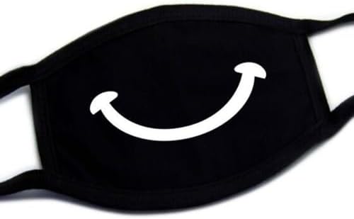 2 Pack Outdoor Protective Cartoon Funny Teeth Cotton Face Mouth Mask Suitable for Adults (2, Black14)