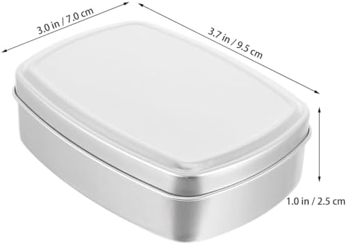 Garneck 2pcs 150ml Aluminum Soap Boxes Silver Bar Soap Travel Case Cosmetic Soap Container with Lid Square Soap Case