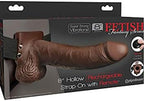 Pipedream Products Fetish Fantasy Series 8" Hollow Rechargeable Strap-on with Remote, Brown, 1 Count