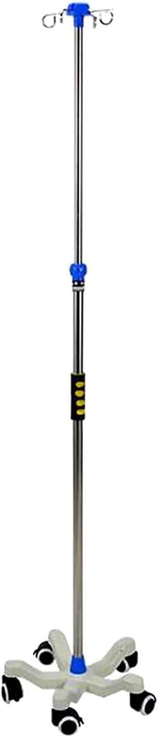 IV Pole Stand IV Drip Stand Portable IV Stand Stainless Steel Drip Stand Height Adjustable Rolling Intravenous Stand