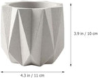 Totority 1pc Cement Flower Pot Drain Modern Simple Planter for Indoor Decor White Decorative Flowerpot for Houseplants and