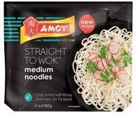 Amoy Straight To Wok Medium Noodles 2 x 150g
