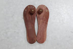 Wooden Cave Slippers Unique Design khadau for Temple Decoration Pooja Room Charan Paduka Khadau-10 inch #04, ZAQ12
