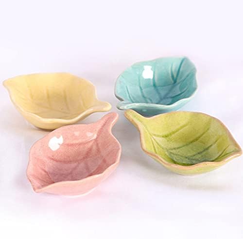 Minkissy 5pcs Glazed Ceramic Dishes Facial Mixing Bowl Essential Oil Diffuser Porcelain Dish Spa Massege Oil Bowls