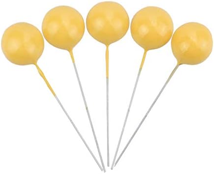 60 pcs Candy Colorful Pearl Balls Cake Pick DIY Cake Insert Topper Card Gift Cup Cake Paper Toothpick Party Wedding Birthday Cake Decoration