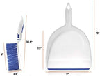 Dustpan and Brush Set, Hand Broom with Ergonomic Grip Handle - Rubber Edge for Easy Dirt Pickup, Durable Material - Blue Hand Brush by Superio