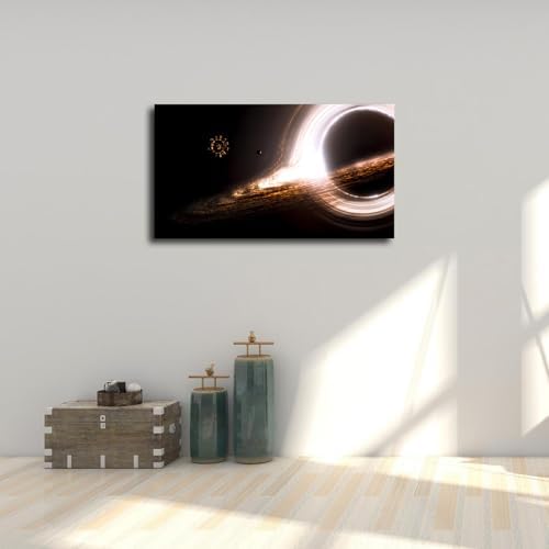 Cosmic Black Hole Space Poster Prints Canvas Painting Wall Art for Living Room Bedroom Printins Wall Decor Gift (8x12inch-No Framed)