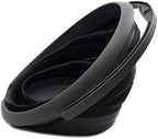SAMMART 10L (2.64Gallon) Collapsible Fishing Bucket - Foldable Round Tub - Portable Plastic Water Pail - Space Saving Outdoor Waterpot - Trunk Organizer (1, Grey/Black)