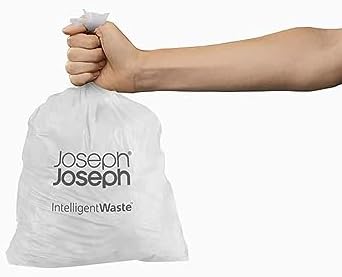 Joseph Joseph IW2 Biodegradable Trash Bags, Custom Fit Bin Liners for Food Waste Caddy 1 Gallon / 4 Liter 100% Compostable, Pack of 50