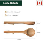 Northwood Sauna - Sauna Ladle - Handmade from Canadian Red Cedar Wood - Natural Rope - 14″ Handle & 3.4 oz (100 mL) Capacity Spoon