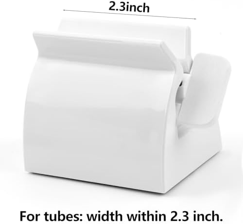 2Pcs Rolling Toothpaste Squeezer, Toothpaste Dispenser Rollers, Tube Squeezer Seat Holder Stand for Bathroom Accessories, White and Red