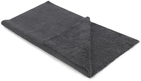 SPTA Microfiber Cleaning Towel, Microfiber Cleaning Cloth for Car Washing, 12 Pack Streak-Free, Ultra Absorbent, Washable for All Purpose Terry Microfiber Towels, 16.1in x 16.1in, 350GSM, Grey-MT038