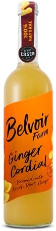 Belvoir Ginger Cordial 500ml – Bold and Spicy Drink Mix, Perfect for Cocktails and Mocktails, Made with Real Ginger Root, No Artificial Flavors, Vegan-Friendly