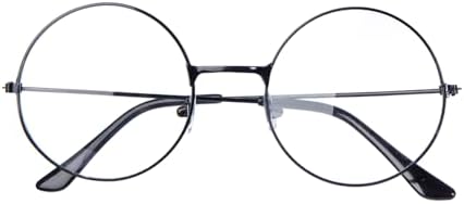 ALVOGIMOR 2 Pairs of Wizard Glasses, Old Men Round Wire Costume Glasses Accessories for Men Women Halloween Santa Dress Up