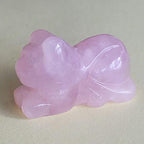 Generic Hand Carved Mixed gemstome Crystal cat Animal Figurine Animal Carving Rose Quartz