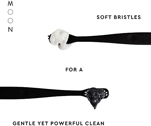 MOON Soft Bristle Toothbrush 2-Pack - Extra Soft Toothbrushes for Adults, Sensitive Gums & Teeth-Friendly - 720 Tapered Ultra-Fine Bristles per Brush for Gentle Deep Cleaning