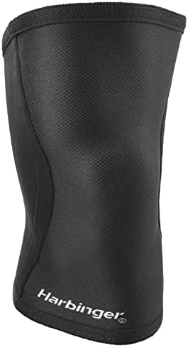 Harbinger 5MM Knee Sleeves for Weight Lifting, Unisex, Black, Large