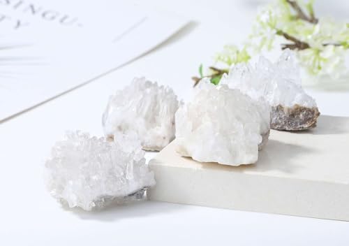 LAIDANLA Clear Quartz Crystal Natural Healing Crystals Stones Cluster Mineral Geode Gemstones for Reiki Energy Balance Calming Effects Wicca 60-80g