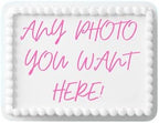 Custom Cake Topper Edible Personalized Image Your Own Cake Topper Birthday 8.5 x 11 inch Customize 1/4 Sheet