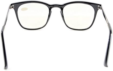 Eyekepper Blue Light Filter Glasses Men Women - Blocking UV Rays Anti Screen Glare Retro Computer Reading Glasses - Black Frame +4.00