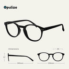 OPULIZE ZEN Reading glasses for Women Men,Scratch Resistant Round frame with Spring Hinges, Smooth Matte Black +1 (Pack of 1)