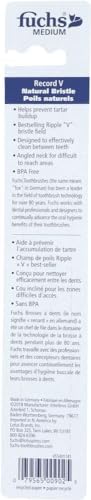 Fuchs: Pure Natural Bristle Record V Adult Medium Toothbrush, 1 ct (5 Pack)