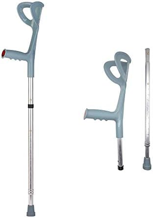 VISIONULightweight Foldable Forearm Crutch, Aluminum Walking Stick, Height Adjustable, Ergonomic Handle with Comfortable Grip 2ZG-0IGM (Silver)