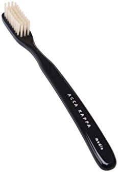 Acca Kappa Vintage Toothbrush - Red and Black 2-Pack Bundle - Pure White Bristles Retro-Style Ergonomic Handle