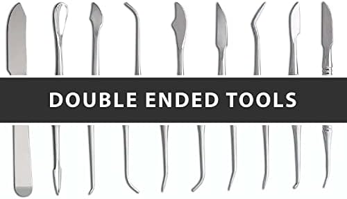 SURGICAL ONLINE Stainless Steel Wax Carvers Set, Pottery & Polymer Clay Tools, Sculpting Kit with Carrying Case