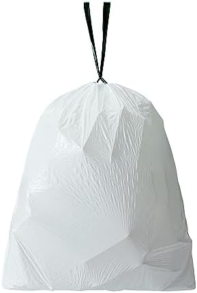 TYPLASTICS FleTex Tall Kitchen 13 Gallon Drawstring Trash Bags, 300 Bags, 24in x 27in, Unscented, White, Wholesale Pack (Heavy duty, 300 Count)