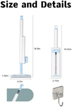 Self-Squeezing Mini mop Hand-Free Small Sponge Cleaning mop Suitable for Desktop, Kitchen, Bathroom, Glass, car, Corners and Other Small Spaces (Sponge 3pcs Squeeze Handle 1pcs) (Blue)