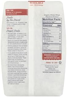 DeLallo Whole Wheat Fusili Pasta, 1 Pound Bag, 7 Pack, 100% Organic, Whole Grain