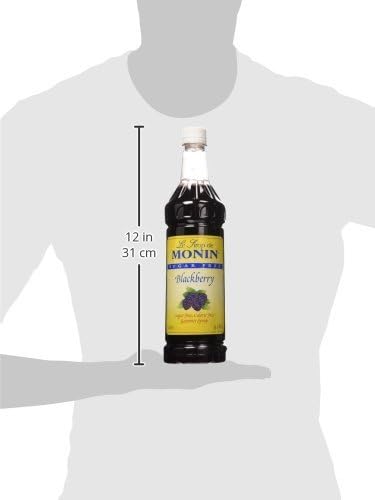 Monin Sugar-Free Blackberry Syrup Plastic Bottle, 1 Liter (33.8 fl oz)