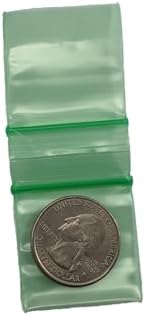 125125 (1.25"X1.25") Green Color Apple Brand Bags Mini ZipTop Baggies, Case of 1,000