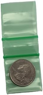 125125 (1.25"X1.25") Green Color Apple Brand Bags Mini ZipTop Baggies, Case of 1,000