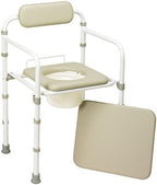 Homecraft Uni-Frame Folding Commode, Portable Toilet, Toilet Bowl & Pan for Elderly, Handicapped, and Disabled Users, Metal Toilet for Bedside Bathroom Use, Folding Toilet, Bedside Commode for Safety