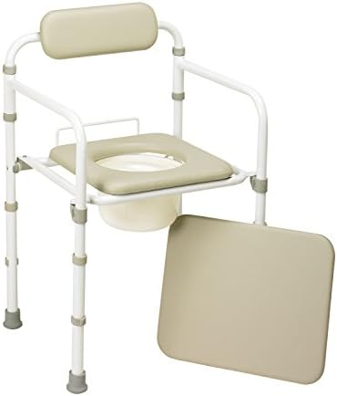 Homecraft Uni-Frame Folding Commode, Portable Toilet, Toilet Bowl & Pan for Elderly, Handicapped, and Disabled Users, Metal Toilet for Bedside Bathroom Use, Folding Toilet, Bedside Commode for Safety