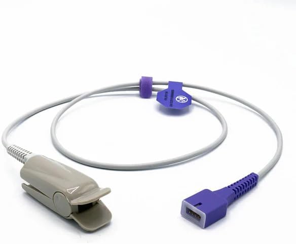 Compatible Nellcor DS100A Probe, Reusable Electronic Sensor Adult Finger Clip 3.2 ft 9 Pins Connector