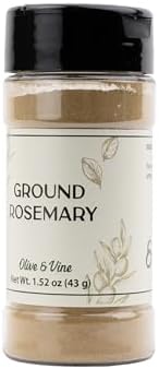 Olive & Vine Ground Rosemary, Earthy & Piney Flavor, Seasoning for Roasts, Soups, and Stews, With Rich Tradition, Authentic Taste, For Global Recipes (1.52 Ounce)