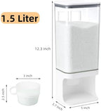 AVLA Rice Dispenser, Wall-Mounted Laundry Detergent Container, Cereal Dry Food Storage Bucket with Measuring Cup, Kitchen Grain Organizer with Lid, BPA-Free, for Beans, Laundry Scent Bead, Pet Food