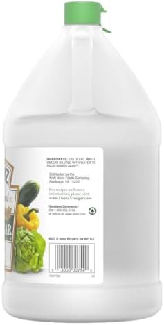 Heinzs All Natural Distilled White Vinegar, 5% Acidity, 1 Gallon (2 Pack)
