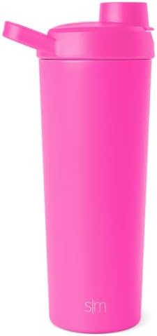 Simple Modern Stainless Steel Shaker Bottle with Ball 24oz | Metal Insulated Cup for Protein Mixes, Shakes and Pre Workout | Rally Collection | Raspberry Vibes