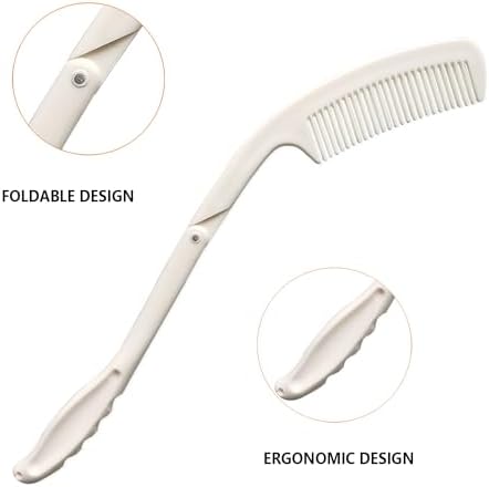 Foldable Long Handled Comb (2PK) - Long Reach Handle Combs Hair for Elderly and Disabled Arthritis People Limited Mobility